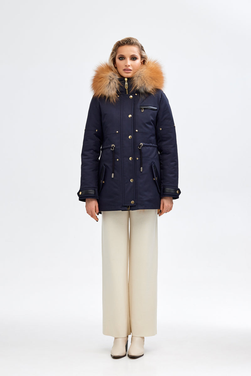 Messa Parka - Navy/Red Fox